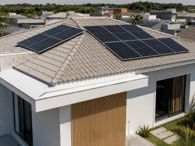 Placas solares instaladas em residência protegida pelo Seguro Placa Solar